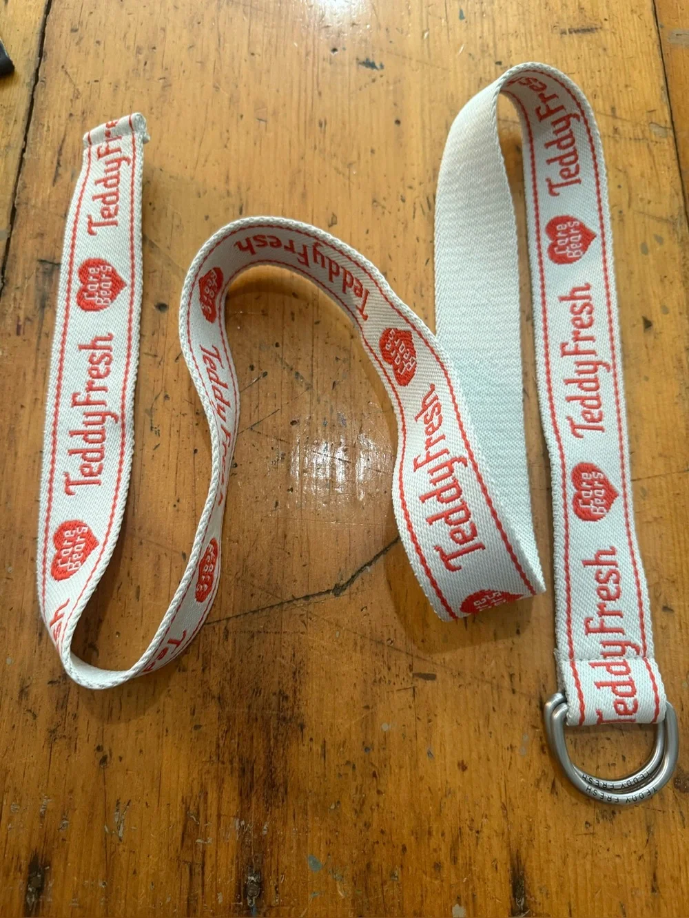 Care Bears TeddyFresh Logo Woven Strap in Cream and Red Rare